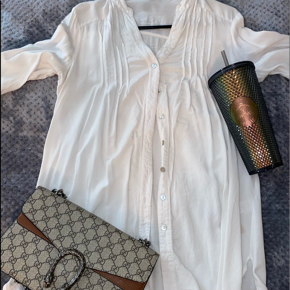 White button up tunic